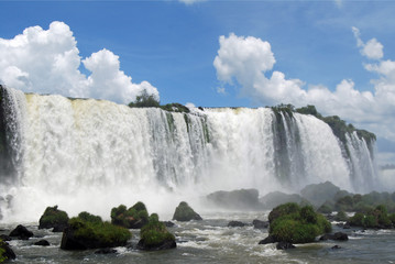 Looking up at Brazilian side of falls, Iguazu