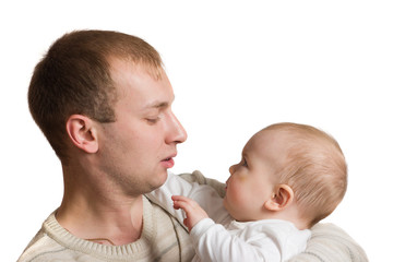 Young father and little son.