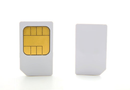 Closeup  of a two sim card for cell phones.