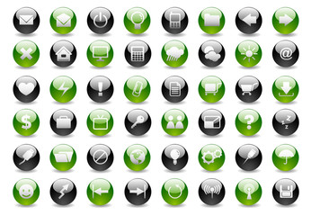 Glossy Icon Set for Web Applications - Vector
