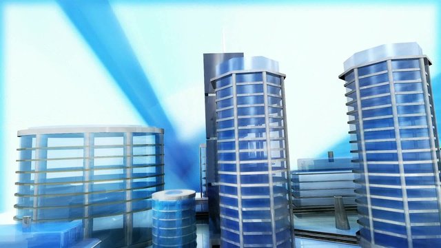 Ville 3D bleue
