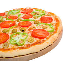 tomato pizza with pepper. Isolated