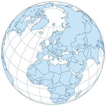 Europa, Europakarte, und Weltkugel