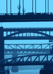 Newcastle bridges in blue