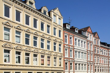 Fototapeta na wymiar Dom, Fasada, kamienice, Kiel, Niemcy