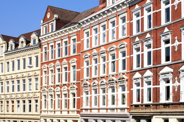 Wohnhaus, Hausfassade, Mietswohnungen,Kiel,Deutschland