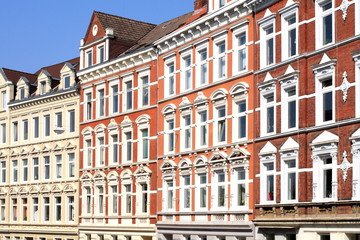 Wohnhaus, Hausfassade, Mietswohnungen,Kiel,Deutschland