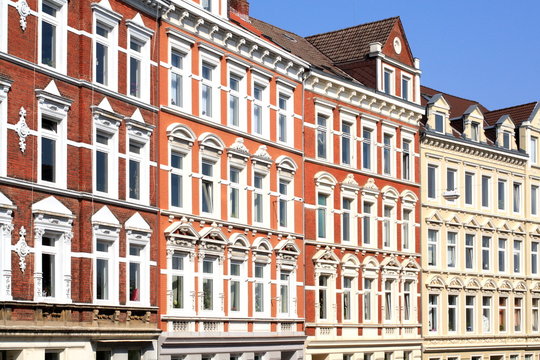 Wohnhaus, Hausfassade, Mietswohnungen,Kiel,Deutschland