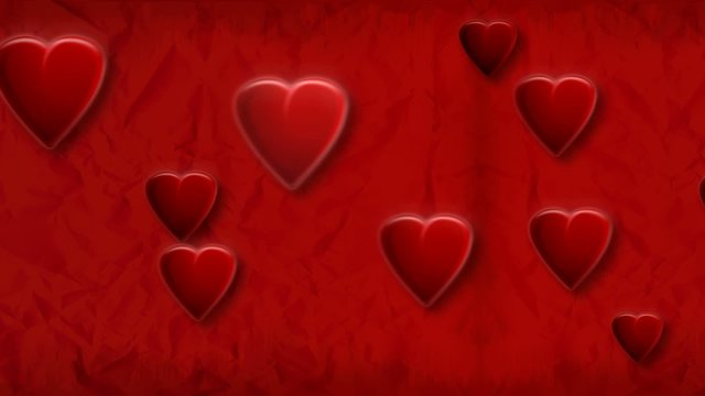 Animation coeur fond rouge