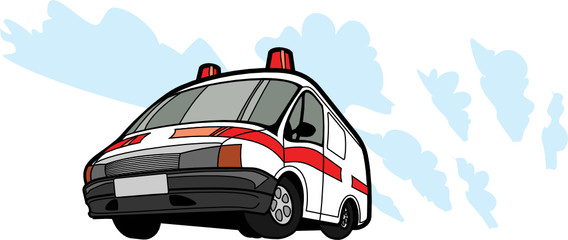 Ambulance car in motion