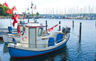 Fishing boat in Felnsburg harbour (Baltic Sea, Germany)
