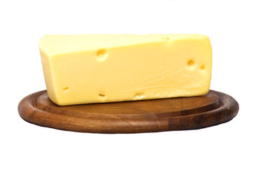 Cheese on wooden board