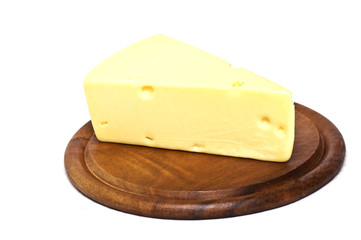 Cheese on wooden board