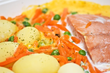 Potatoes and salmon meal