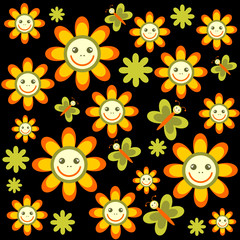 cartoon flowers background