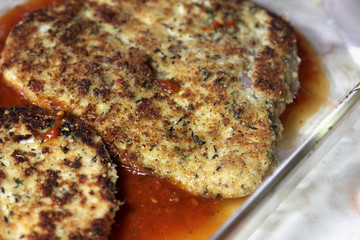 Breaded Chicken and Tomato Sauce