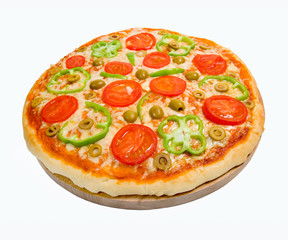 tomato pizza with pepper.