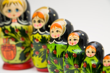 russian matryoshka doll on white background