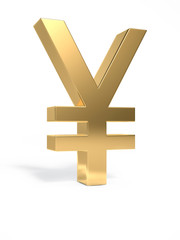 Obraz premium Golden Yen sign