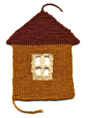 Needlework. knitted house
