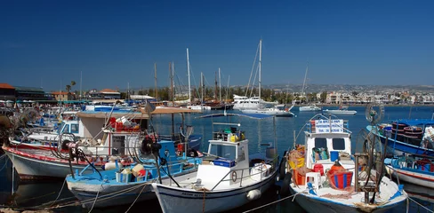 Gordijnen port de paphos à chypre © hassan bensliman