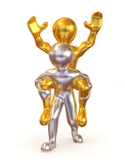 One person from the second man on the back