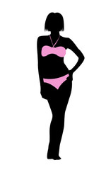 silhouette girl bikini