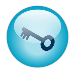 Glassy Blue Key Icon Button