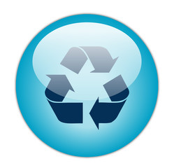 Glassy Blue Recycle Dark Fill Icon Button