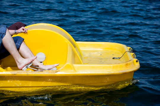 yellow paddleboat