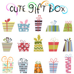 cute gift box vector