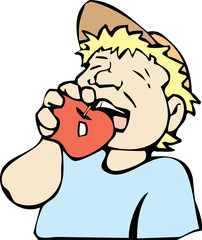 Boy Eating Apple