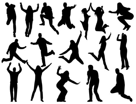 Illustration of people jumping