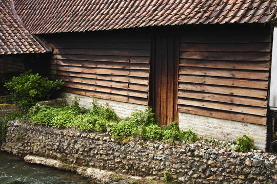 old house near river
