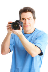 man with photo camera