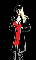 Vector. A series of images of young and beautiful girls.