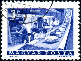 Magyar Posta. Tri postal. Timbre postal oblitéré. 1964.