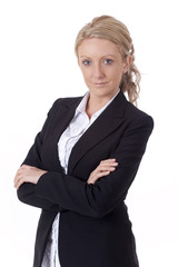 Young business woman portrait isolated