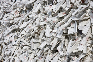 Omikuji at a temple in Kyoto