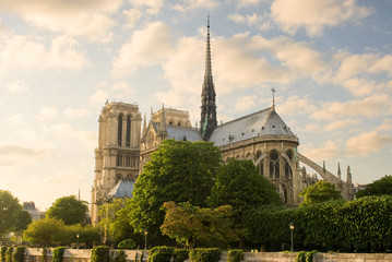 Notre Dame de Paris. Before sunset. France.