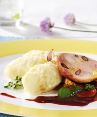 Smoked pork with mashed potato
