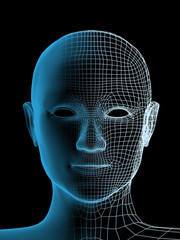 Transparent head of the person