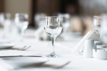 Wine glasses on the table - shallow depth of field
