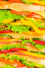 Close up of big sandwich