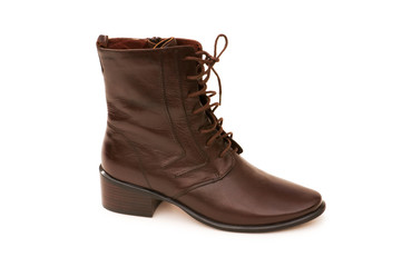 Brown boots isolated on the white background