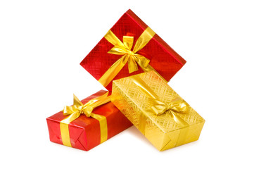 Gift boxes isolated on the white background
