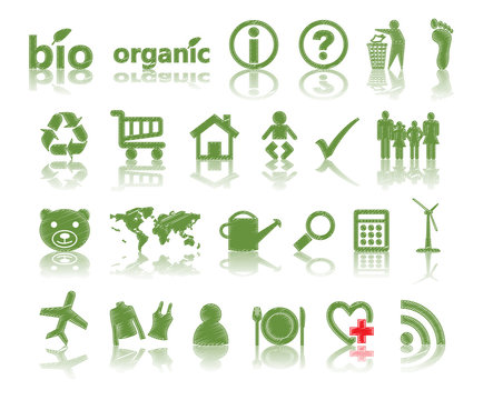 Eco-Icônes (vert avec reflet)