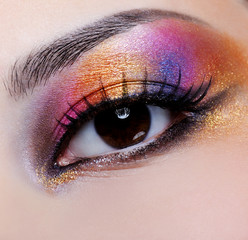 bright multicoloured make-up
