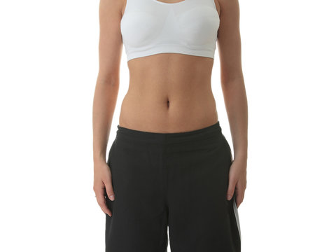 Midsection of a physically fit young woman
