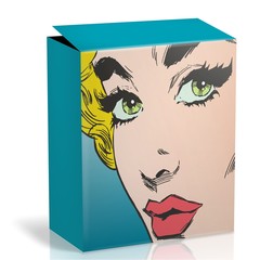 Packaging for sale of articles with the face of a  woman
